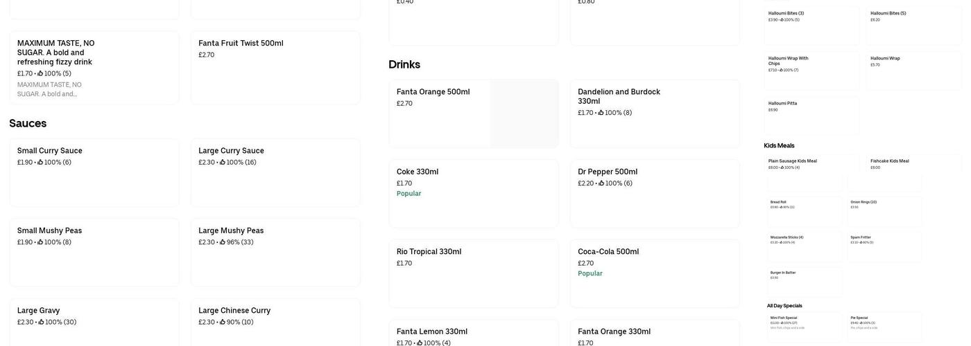 Newbold Fish Bar Menu