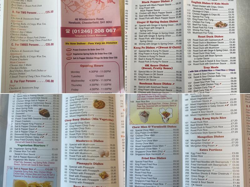 Wins Chinese & Cantonese Take Away Menu