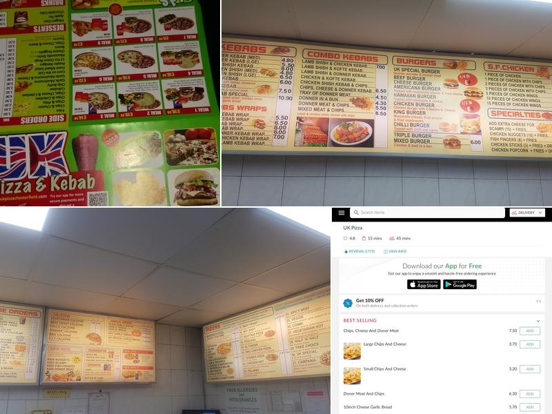 UK Pizza & Kebab Menu