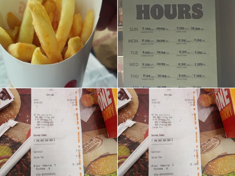 Burger King Menu