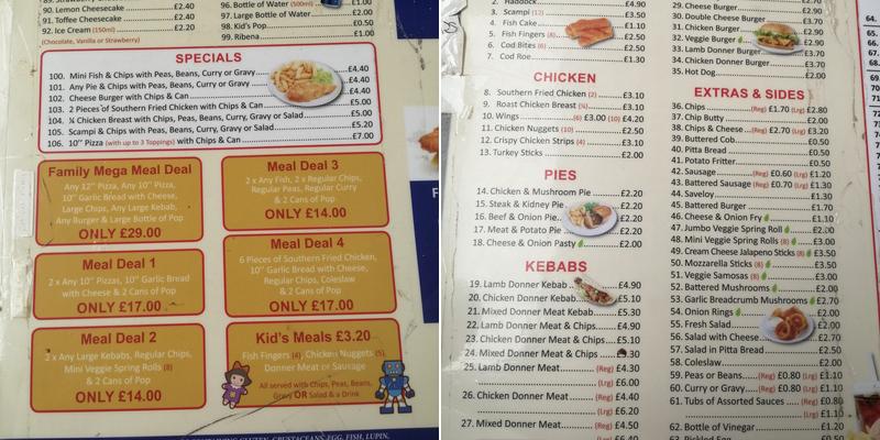 Nico's New West Bar Menu