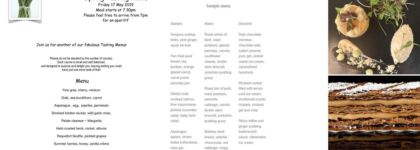 Cassons Restaurant Menu