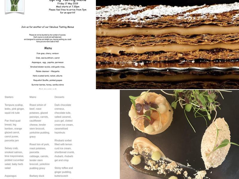 Cassons Restaurant Menu