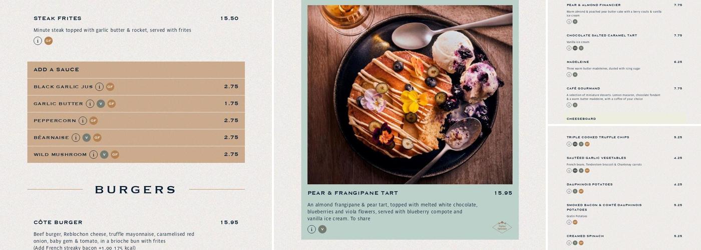 Côte Chichester Menu