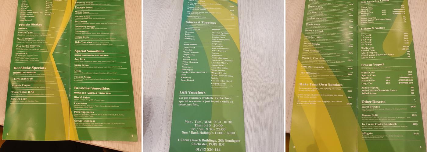 Shake-A-Delic Shakes & Pizza Menu