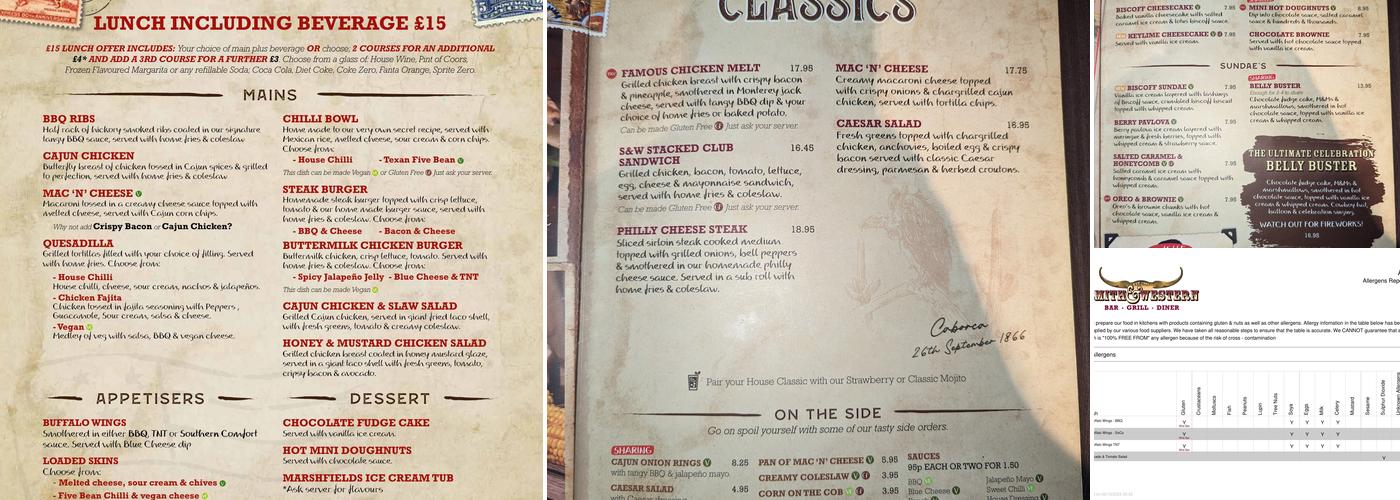 Smith & Western Menu