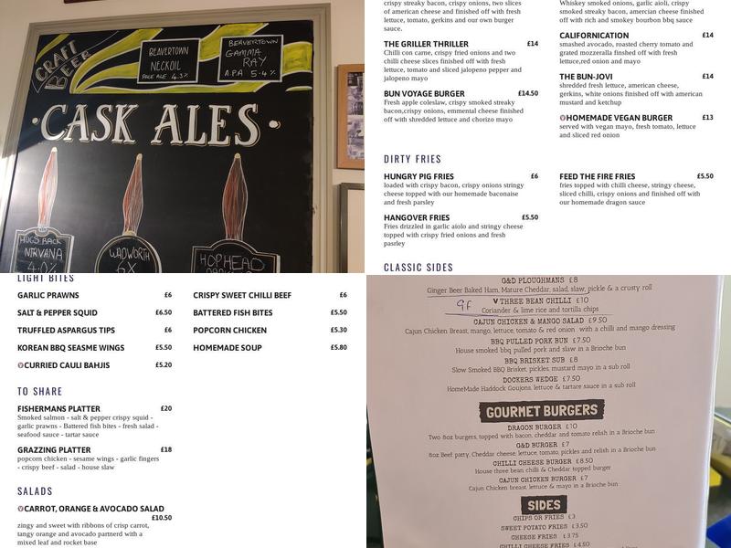 The George & Dragon Inn Menu