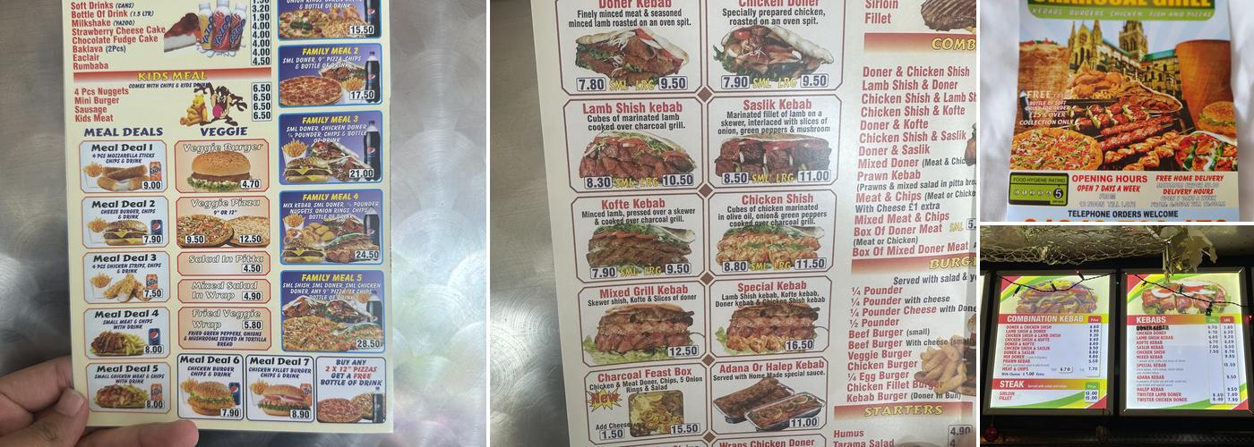 The Charcoal Grill Menu