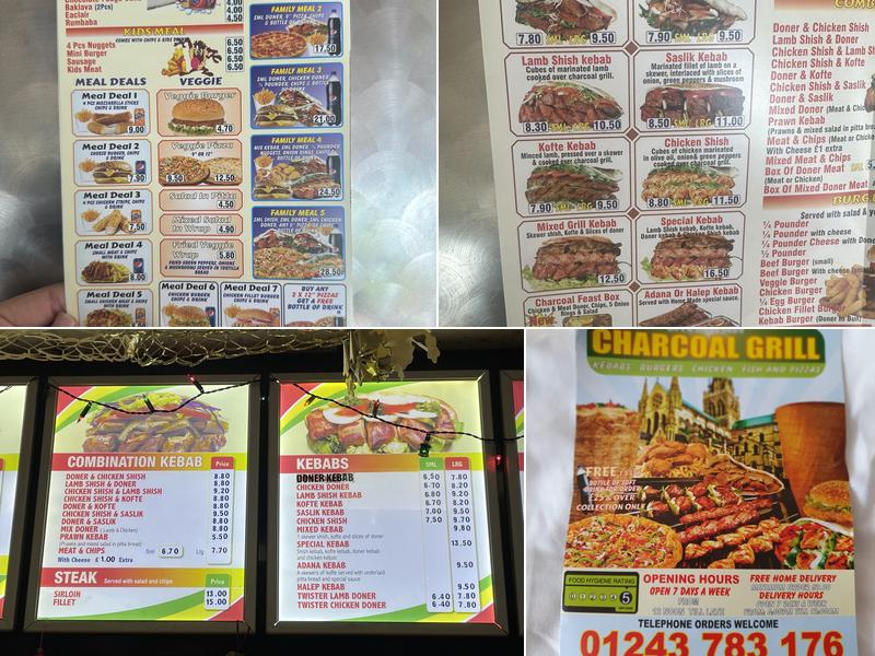 The Charcoal Grill Menu