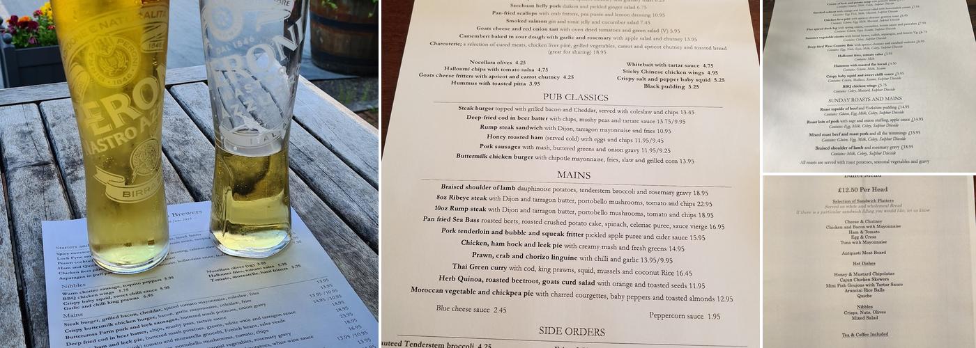 The Two Brewers Menu