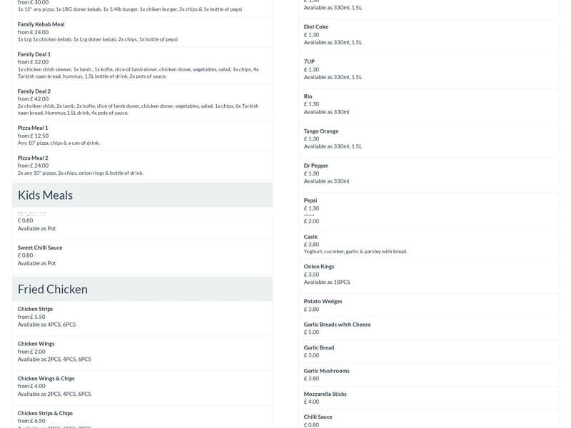 Istanbul Mangal Menu