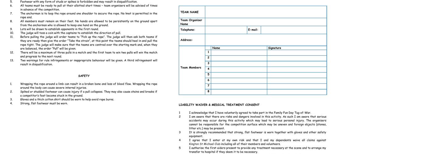 Kington St Michael Club & Institute Menu