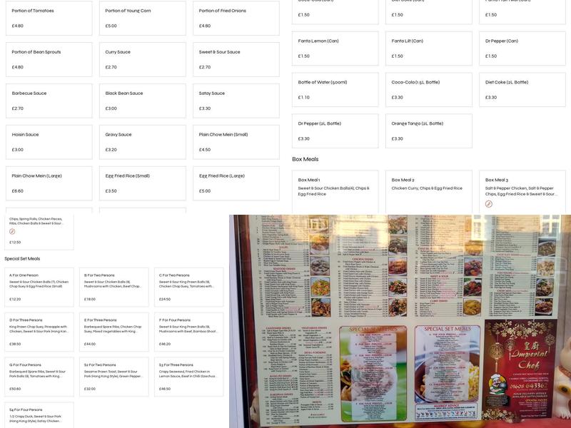 Imperial Chef Menu