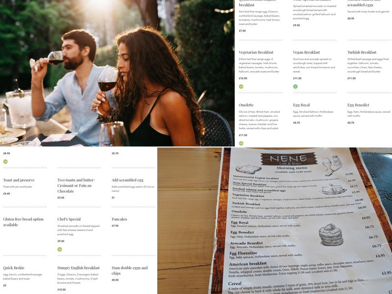 Nene Cafe & Bistro Menu