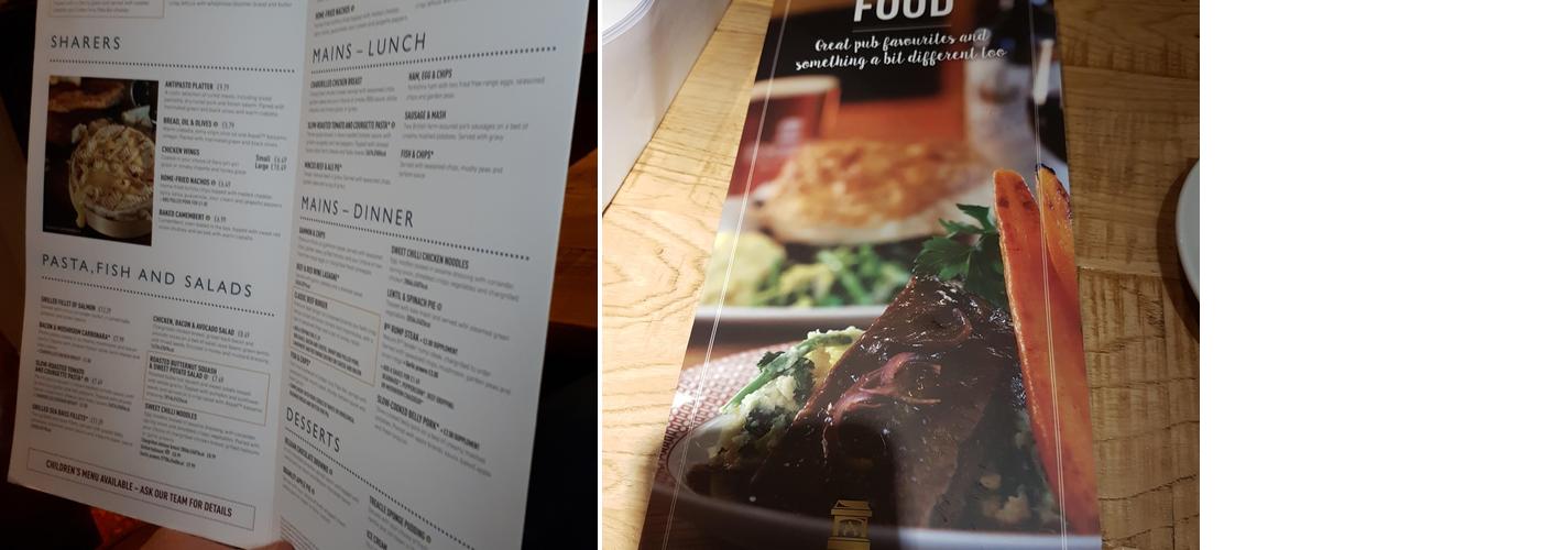 The Queen's Head Menu