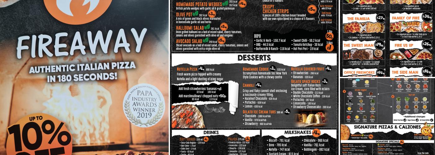 Fireaway Chislehurst Menu