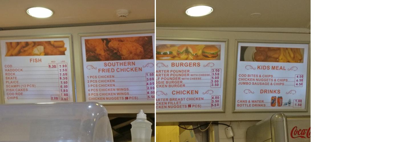 Chislehurst Fish and Chips Menu