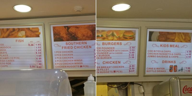 Chislehurst Fish and Chips Menu