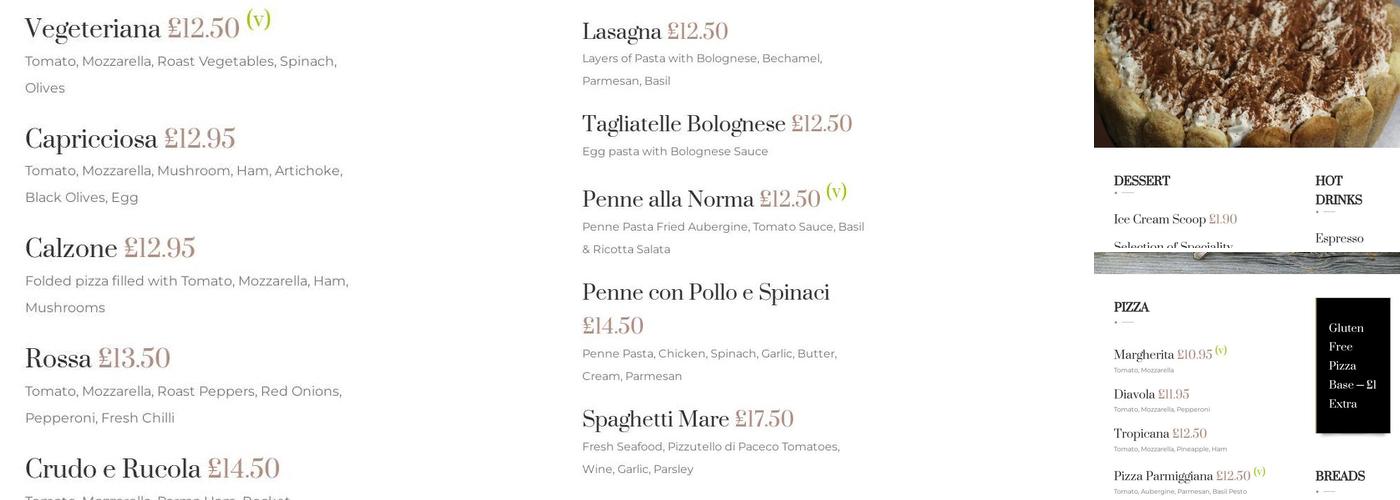 Rosso Mazara Menu
