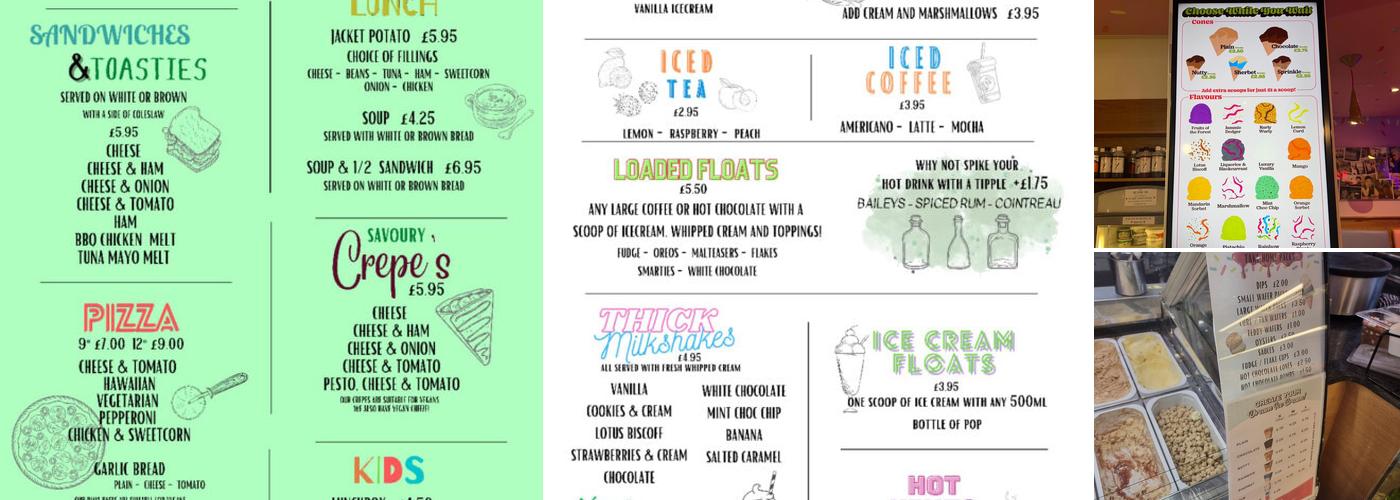 Frederick's Ice Cream Menu