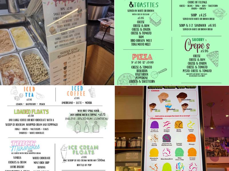 Frederick's Ice Cream Menu