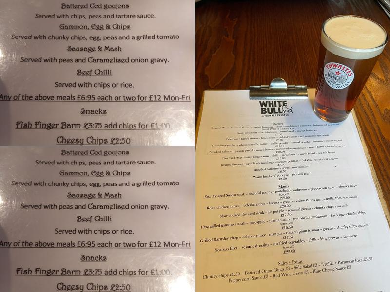 The White Bull Menu