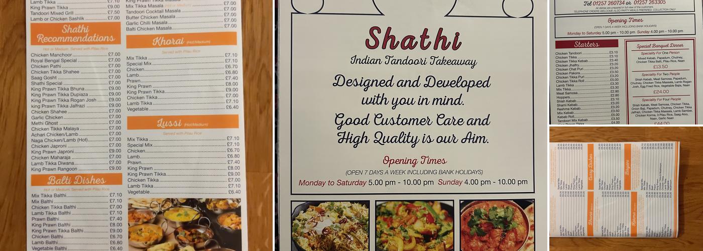 The Shathi Menu