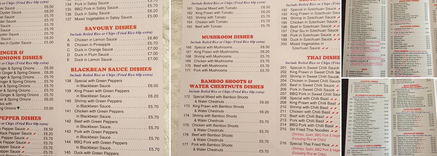 Loy Kee Chop Suey Bar Menu