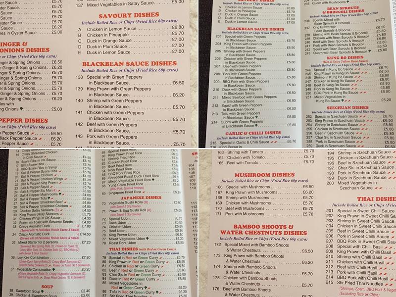 Loy Kee Chop Suey Bar Menu