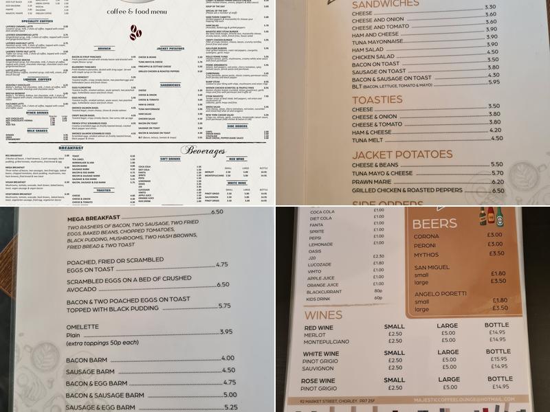 Majestic Coffee Lounge Menu