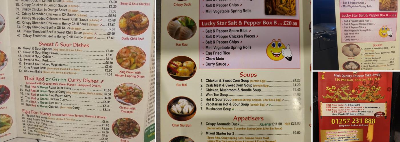 Lucky Star Chinese Take Away Menu
