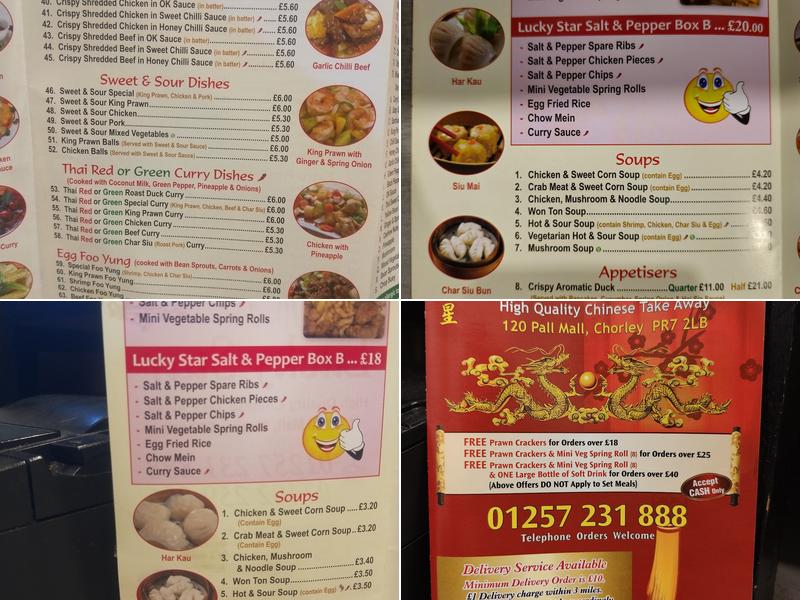 Lucky Star Chinese Take Away Menu