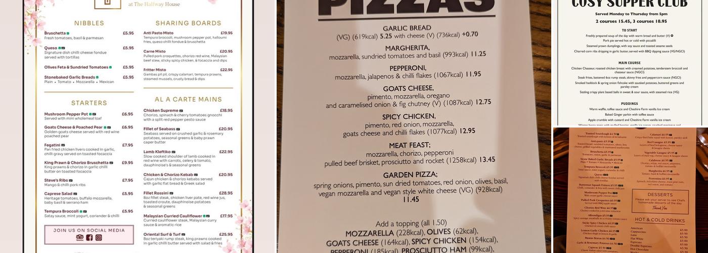 Tutto at the Halfway House Pub & Restaurant Menu