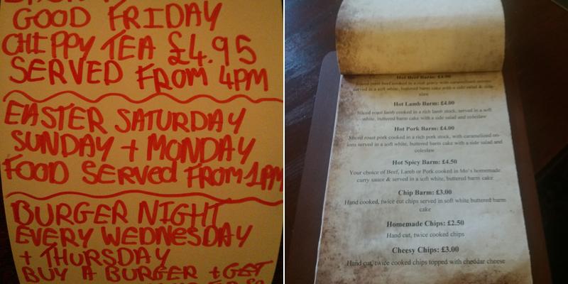 The Red Lion at Wheelton Menu