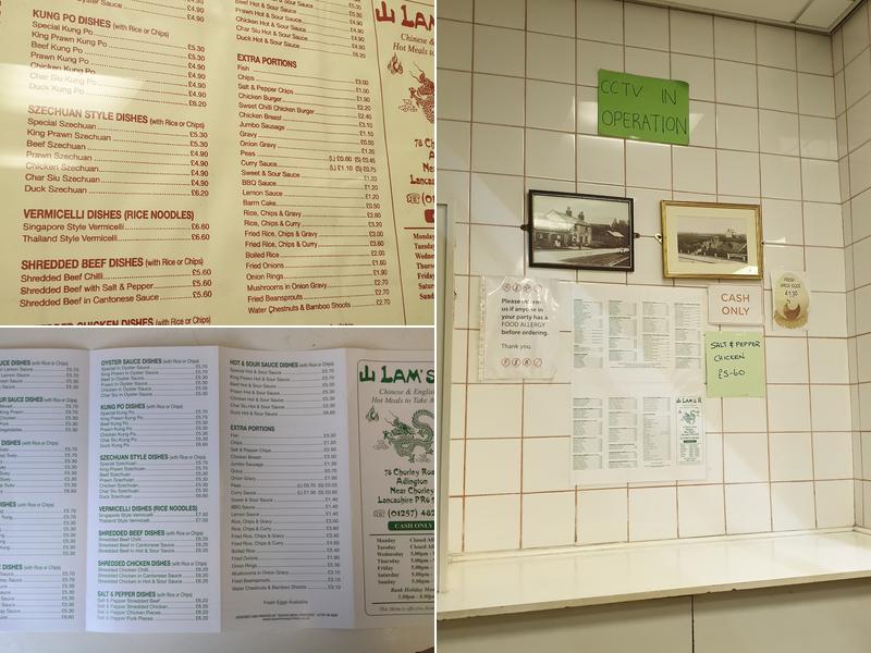 Lam's Chinese Takeaway Menu