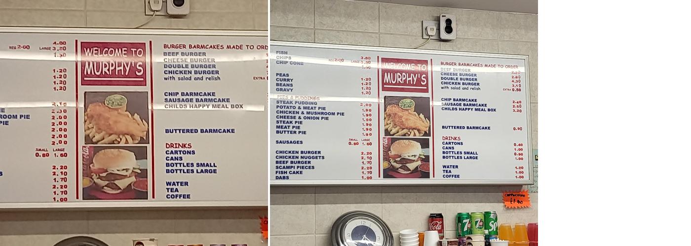 Murphy's Fish & Chips Menu