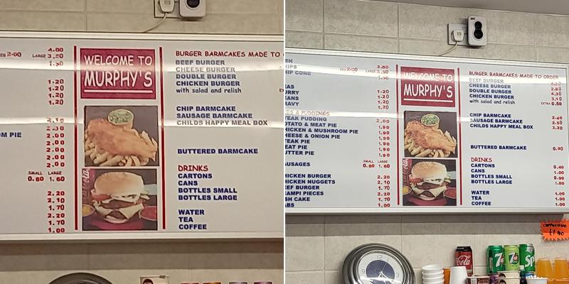 Murphy's Fish & Chips Menu