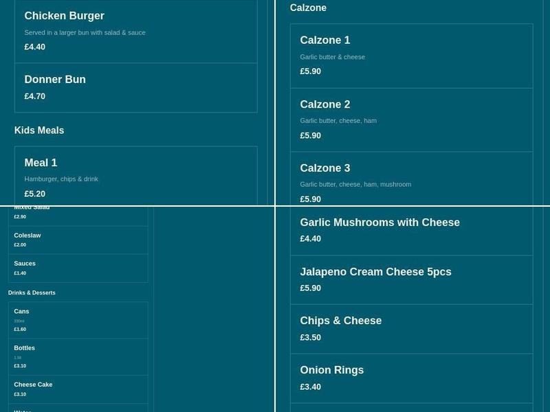 Mama Mia - Kebab House Menu