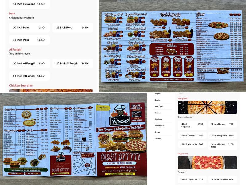Romana Takeaway LTD Menu