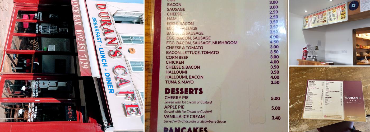 Duran's Cafe Menu