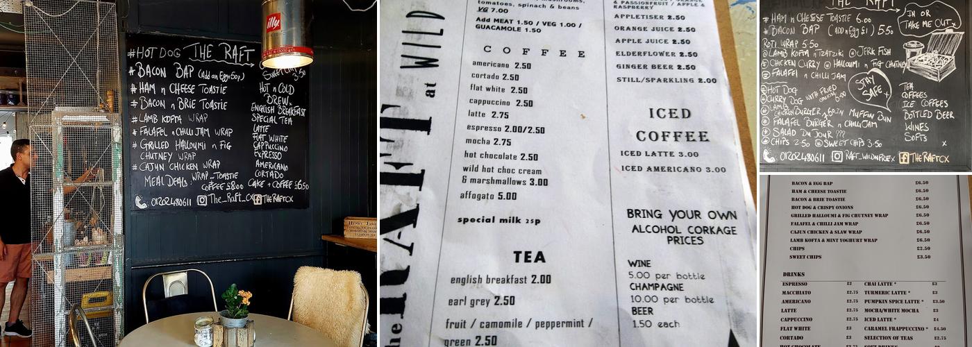 The Raft at Wild & Free Menu