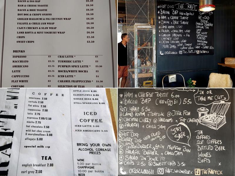 The Raft at Wild & Free Menu