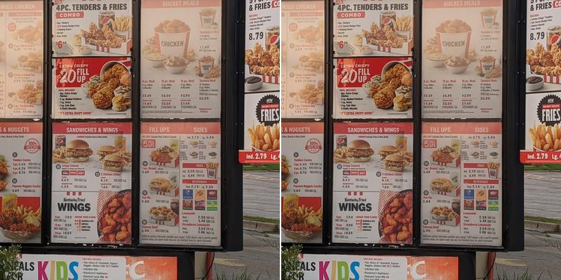 KFC Menu