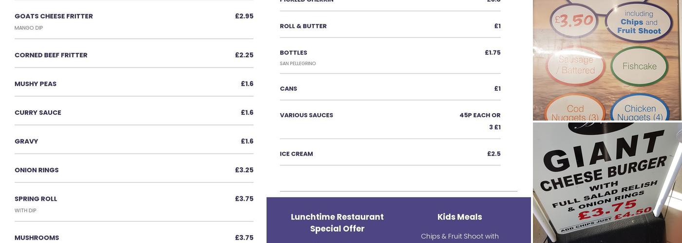 Browns Finest Fish & Chips Christchurch Menu