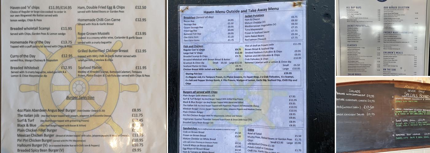 Haven House Inn & Café Menu