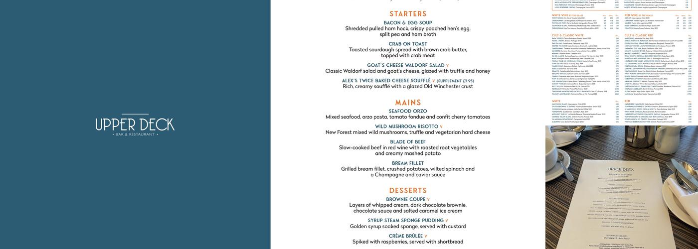 Upper Deck Bar & Restaurant Menu