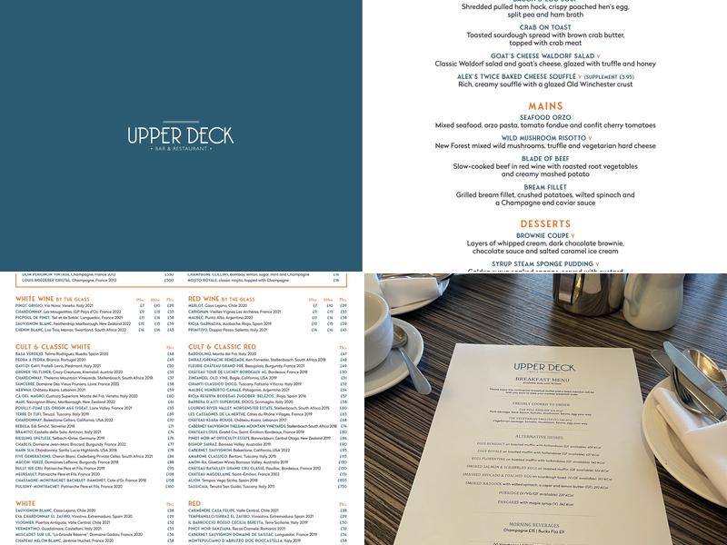 Upper Deck Bar & Restaurant Menu