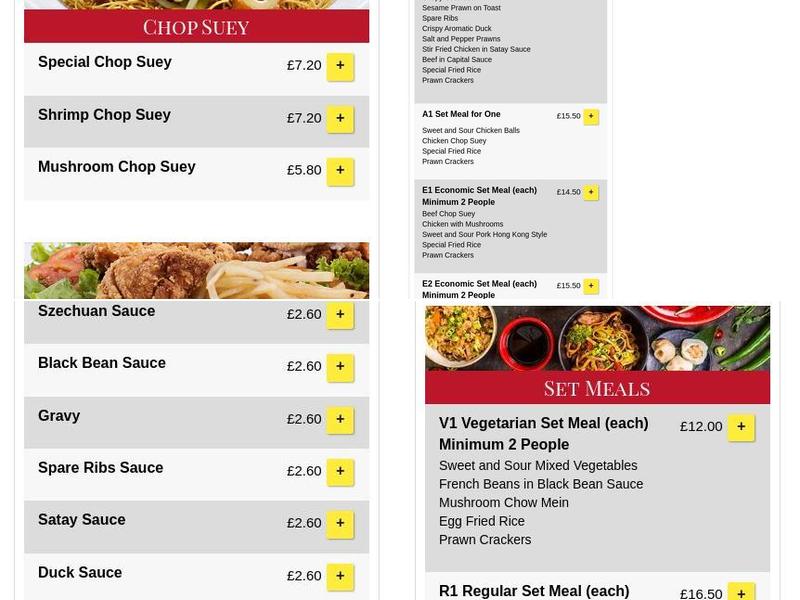 Chinatown Take Away Menu