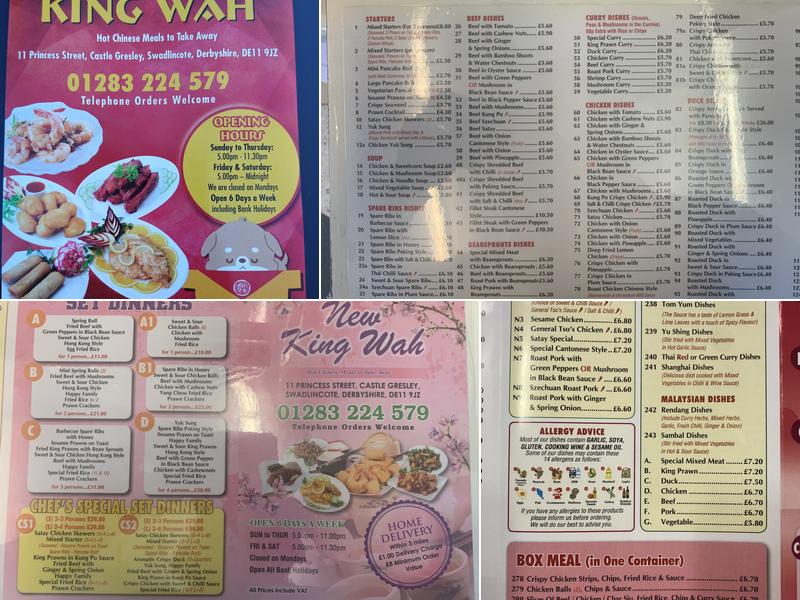 New King Wah Menu