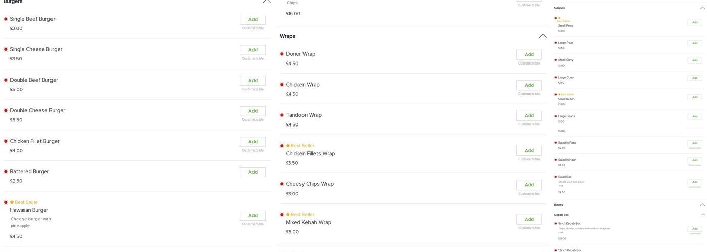 Church Gresley Fish Bar Menu